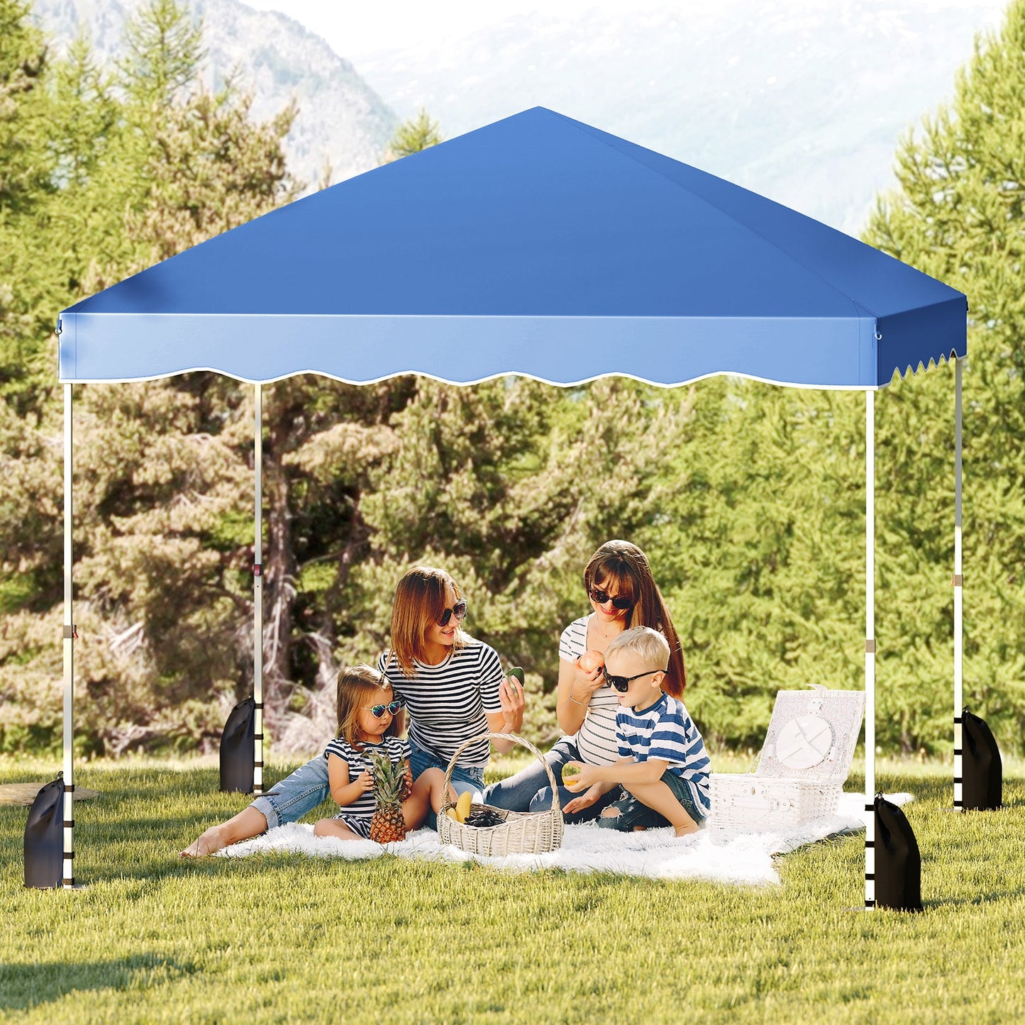 Foldable 10 X 10 Feet Pop up Canopy Tent with Wheeled Bag, Blue Tents at Gallery Canada