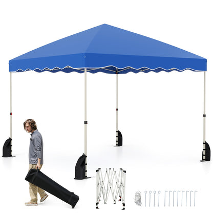 Foldable 10 X 10 Feet Pop up Canopy Tent with Wheeled Bag, Blue Tents at Gallery Canada