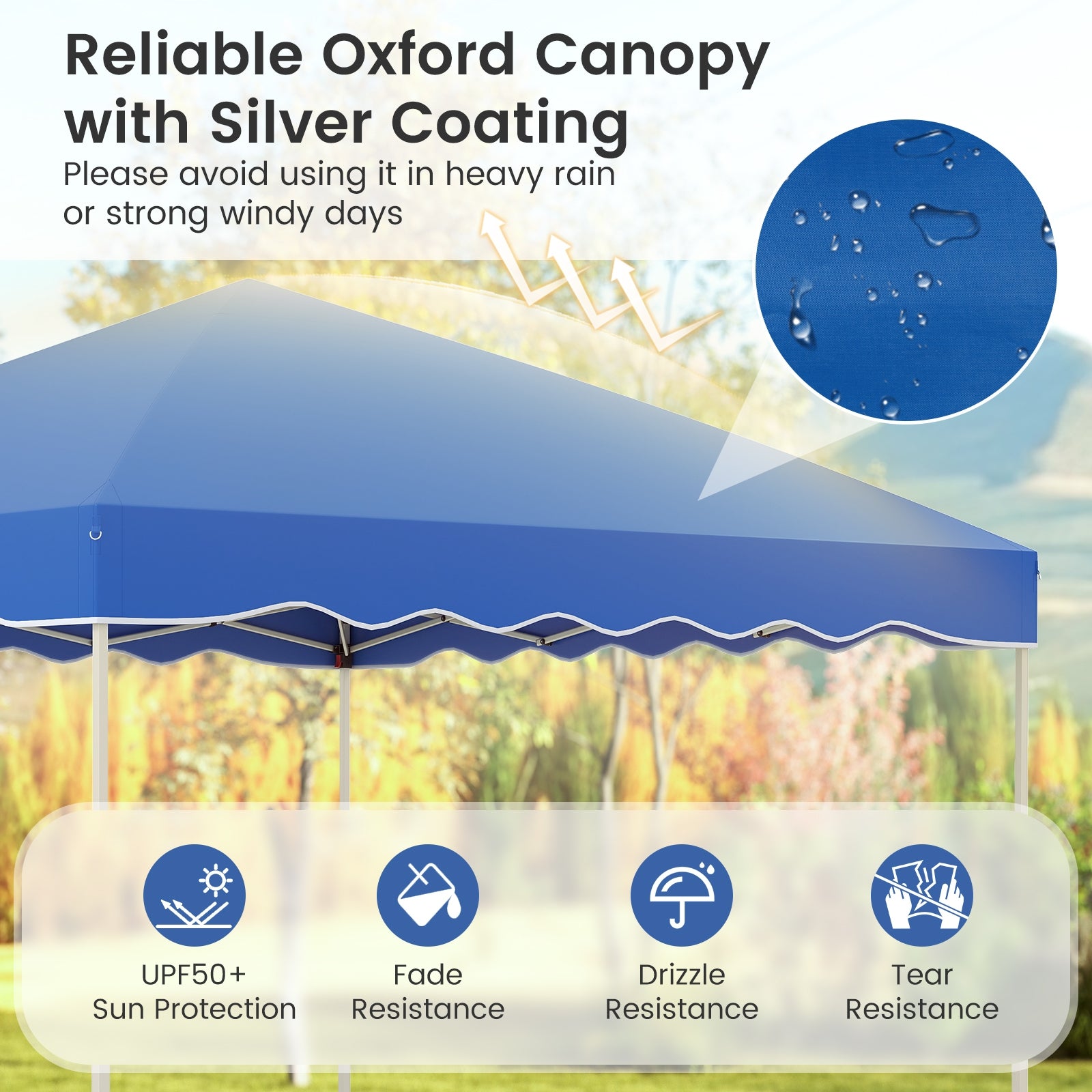 Foldable 10 X 10 Feet Pop up Canopy Tent with Wheeled Bag, Blue Tents at Gallery Canada