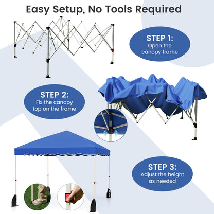 Foldable 10 X 10 Feet Pop up Canopy Tent with Wheeled Bag, Blue Tents at Gallery Canada
