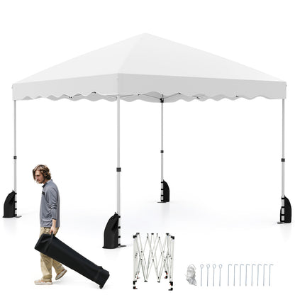 Foldable 10 X 10 Feet Pop up Canopy Tent with Wheeled Bag, White Tents at Gallery Canada