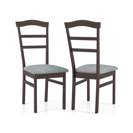 Wooden Dining Chair Set of 2 Linen Fabric Upholstered Kitchen Chairs Farmhouse Side Accent Chairs Dining Chairs Options at Gallery Canada