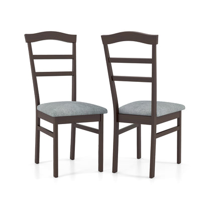 Wooden Dining Chair Set of 2 Linen Fabric Upholstered Kitchen Chairs Farmhouse Side Accent Chairs Dining Chairs at Gallery Canada