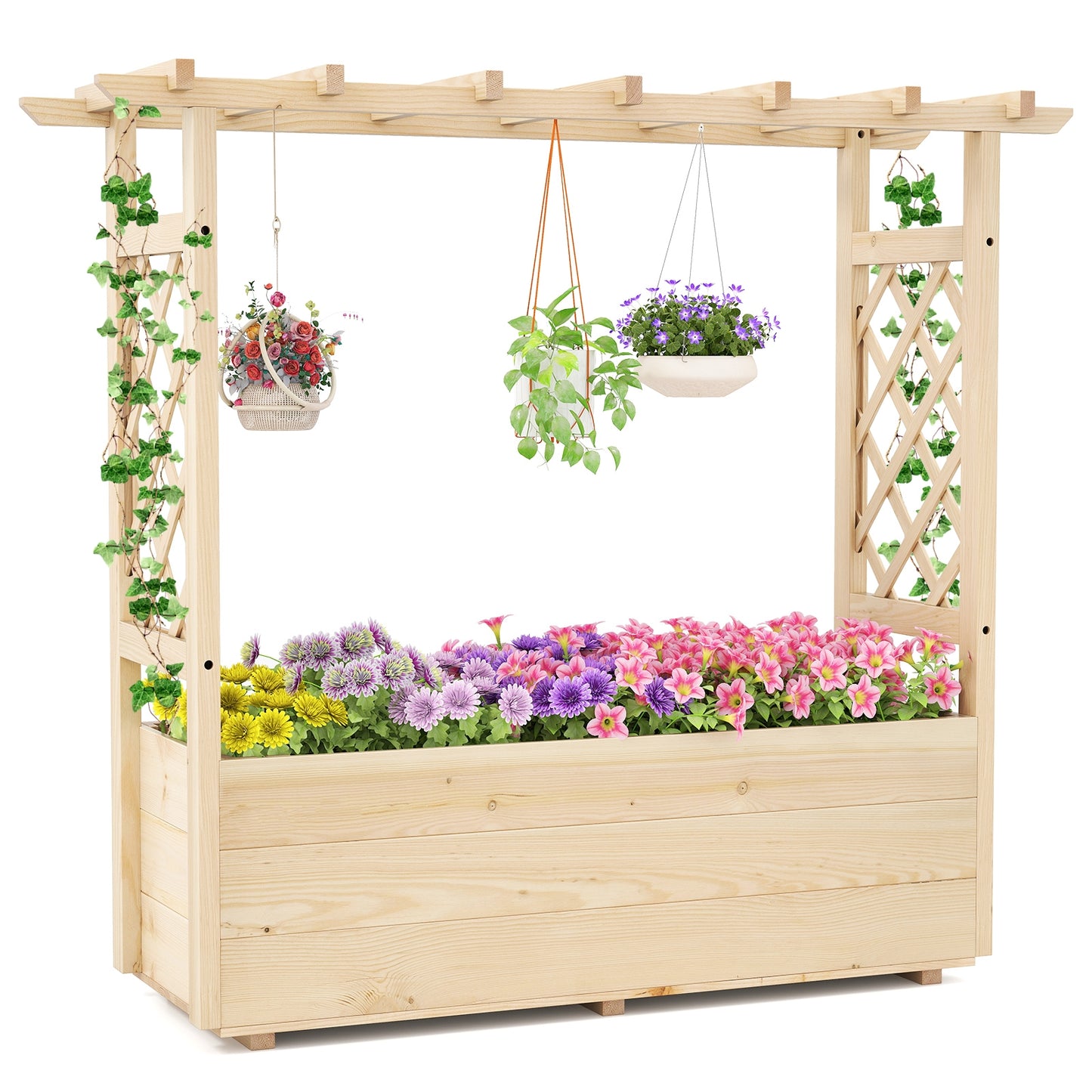 Raised Garden Bed, Wooden Elevated Planter Box, Hanging Roof, L Raised Garden Beds at Gallery Canada