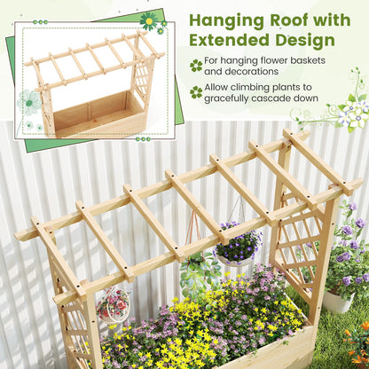 Raised Garden Bed Wooden Elevated Planter Box with Hanging Roof-L Raised Garden Beds at Gallery Canada