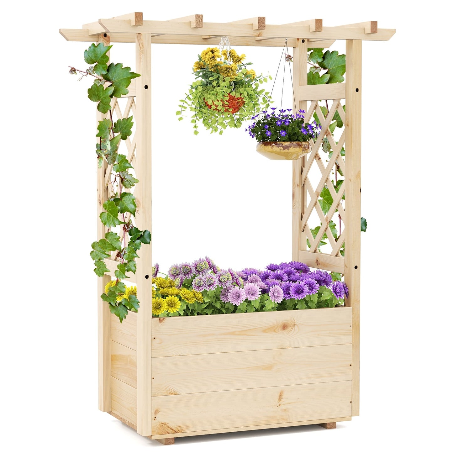 Raised Garden Bed, Wooden Elevated Planter Box, Hanging Roof, S Raised Garden Beds at Gallery Canada