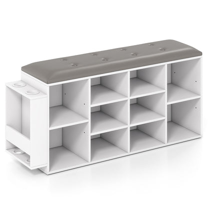 Shoe Storage Bench, Umbrella Stand, Adjustable Shelf, White Shoe Racks & Storage Benches White at Gallery Canada