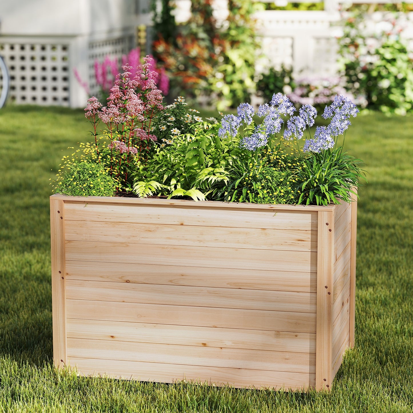 Wooden Raised Garden Bed Elevated Planter Box with Open-Ended Base Raised Garden Beds at Gallery Canada