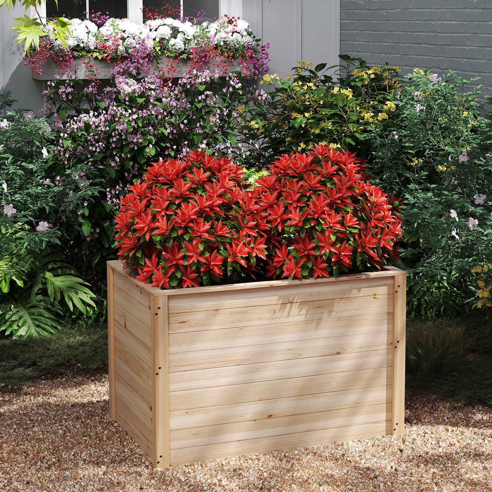 Wooden Raised Garden Bed Elevated Planter Box with Open-Ended Base Raised Garden Beds at Gallery Canada