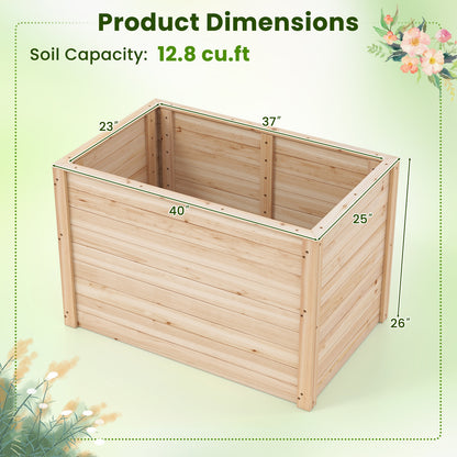Wooden Raised Garden Bed Elevated Planter Box with Open-Ended Base Raised Garden Beds at Gallery Canada
