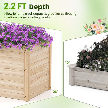 Wooden Raised Garden Bed Elevated Planter Box with Open-Ended Base Raised Garden Beds at Gallery Canada