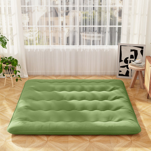 Floor Mattress with Washable Cover and Carry Bag-King Size, Green