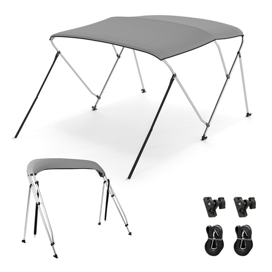 3-Bow/4-Bow Boat Bimini Top Sun Shade Boat Canopy with Storage Boot-3-Bow, Gray Water Sports Gray at Gallery Canada