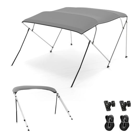 3-Bow/4-Bow Boat Bimini Top Sun Shade Boat Canopy with Storage Boot-4-Bow, Gray Water Sports Gray at Gallery Canada