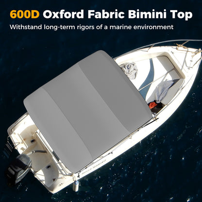 3-Bow/4-Bow Boat Bimini Top Sun Shade Boat Canopy with Storage Boot-4-Bow, Gray Water Sports at Gallery Canada