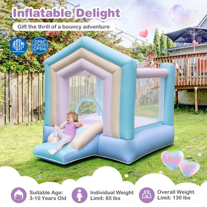 Kids Bounce House with Slide and Basketball Rim Bouncy Castle for Party without Blower, Multicolor Bounce House at Gallery Canada