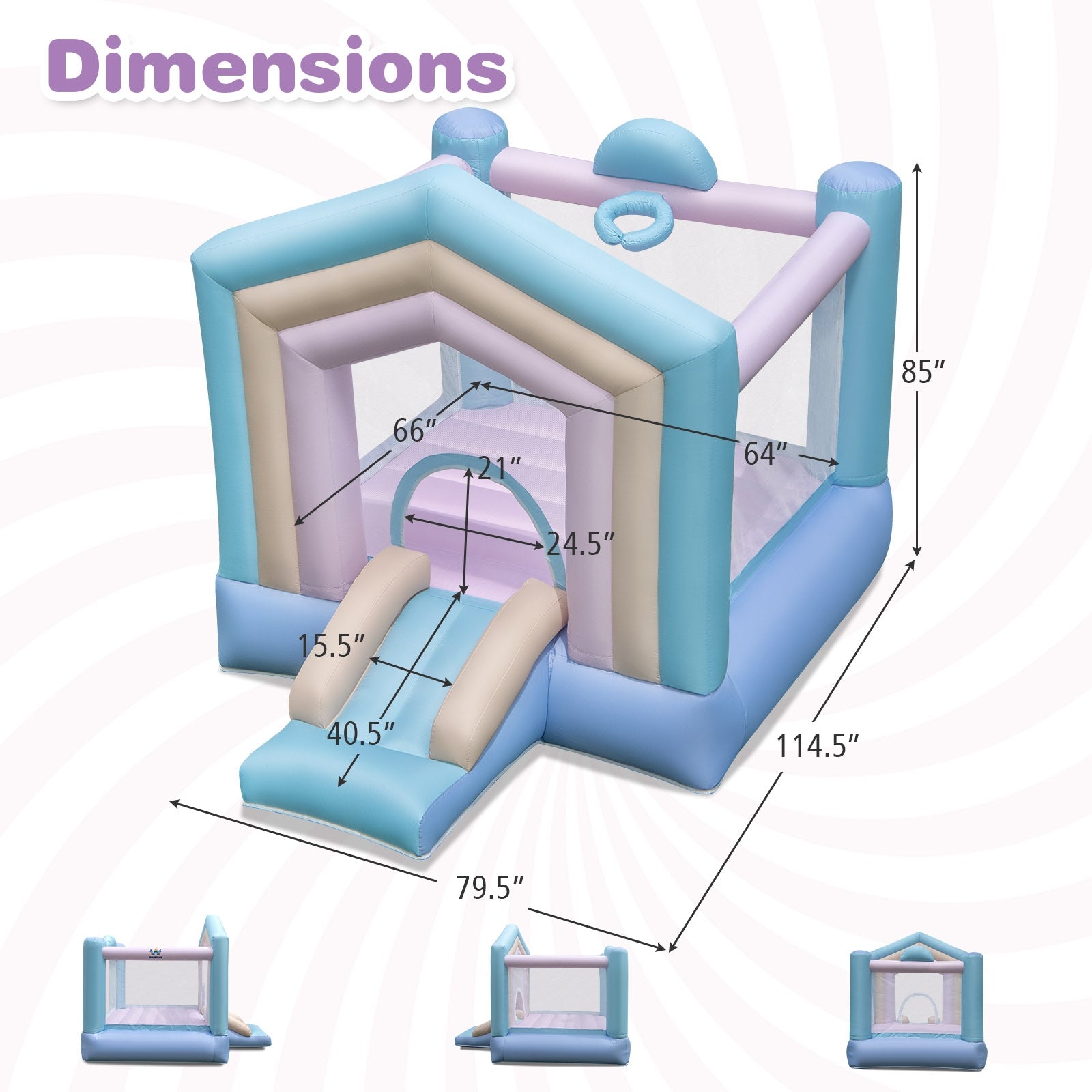 Kids Bounce House with Slide and Basketball Rim Bouncy Castle for Party with 480W Blower, Multicolor Bounce House at Gallery Canada