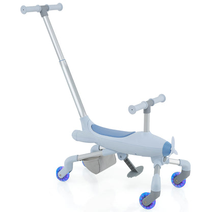 2-in-1 Kids Ride-on Push Car with LED Lighted Wheels, Navy Push & Pedal Ride On Toys at Gallery Canada