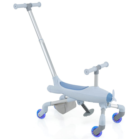 Kids Ride On Push Car With LED Wheels, Navy Push & Pedal Ride On Toys Navy at Gallery Canada