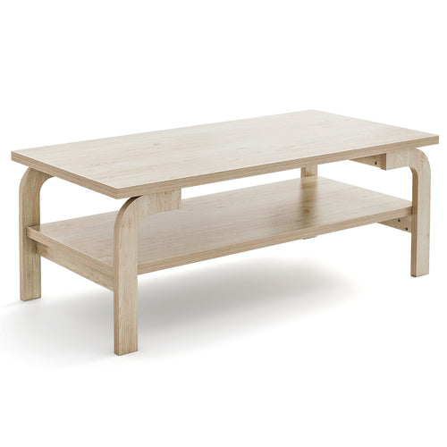 47 Inches Accent Rectangular Coffee Table for Living Room, Natural