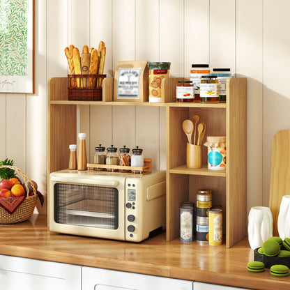 3-Tier Multipurpose Desk Bookshelf with 4 Shelves, Beige Bookcases at Gallery Canada