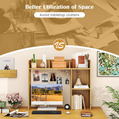 3-Tier Multipurpose Desk Bookshelf with 4 Shelves, Beige Bookcases at Gallery Canada