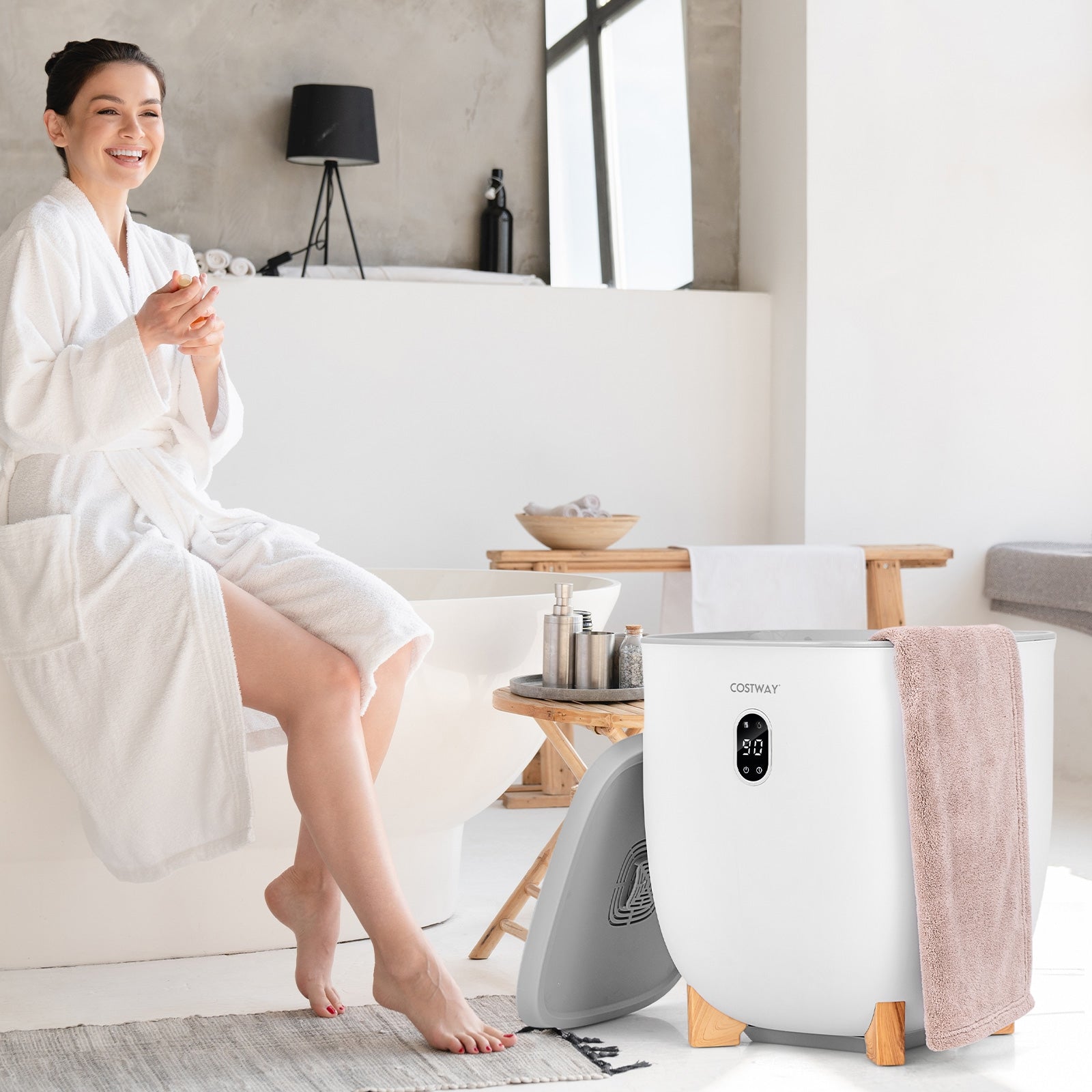 20L Towel Warmer Bucket with PTC Air Heater for Rapid and Even Heating, White Dryers at Gallery Canada