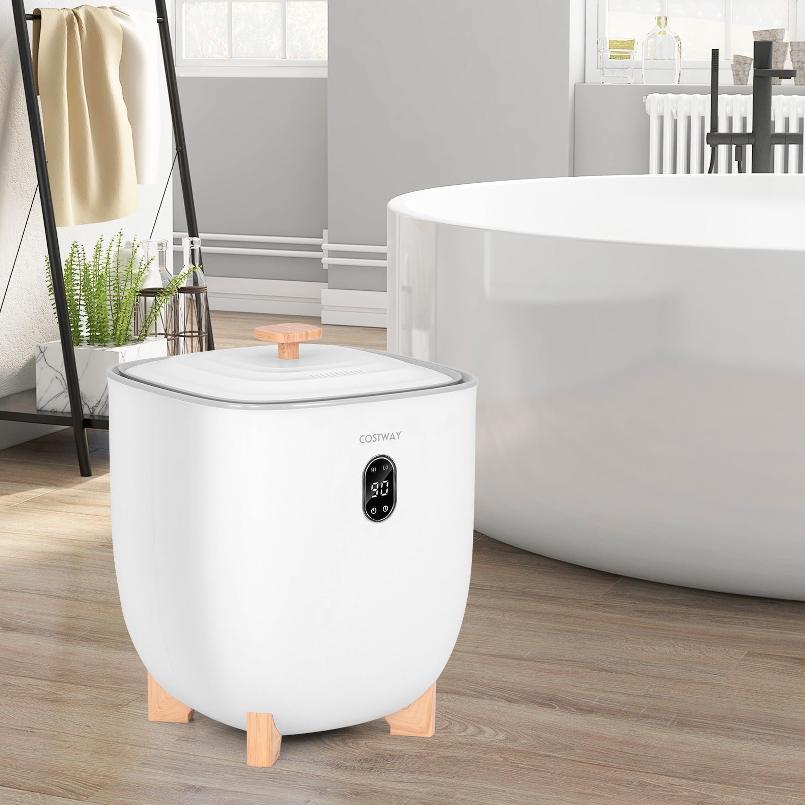 25L Towel Warmer Bucket with 2 Temperature Settings and Auto Shut Off, White Dryers at Gallery Canada