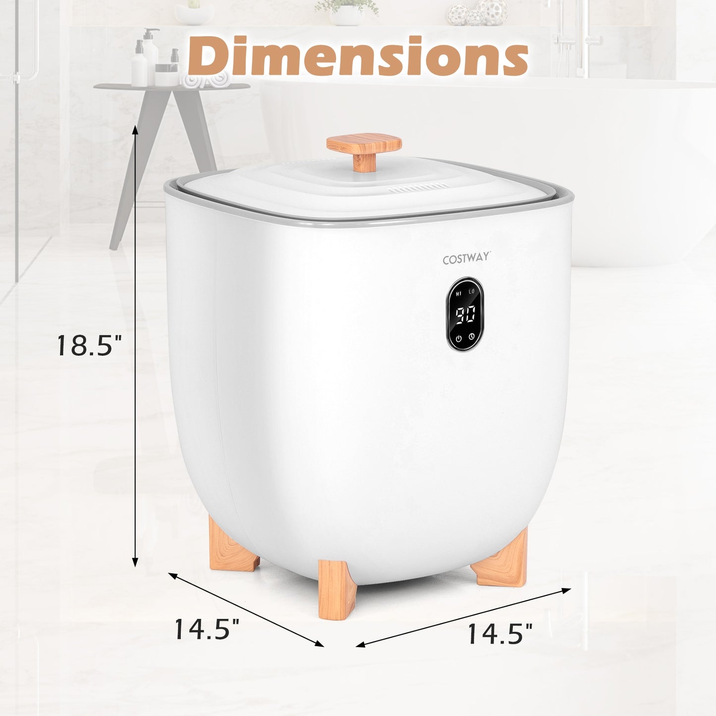 25L Towel Warmer Bucket with 2 Temperature Settings and Auto Shut Off, White Dryers at Gallery Canada