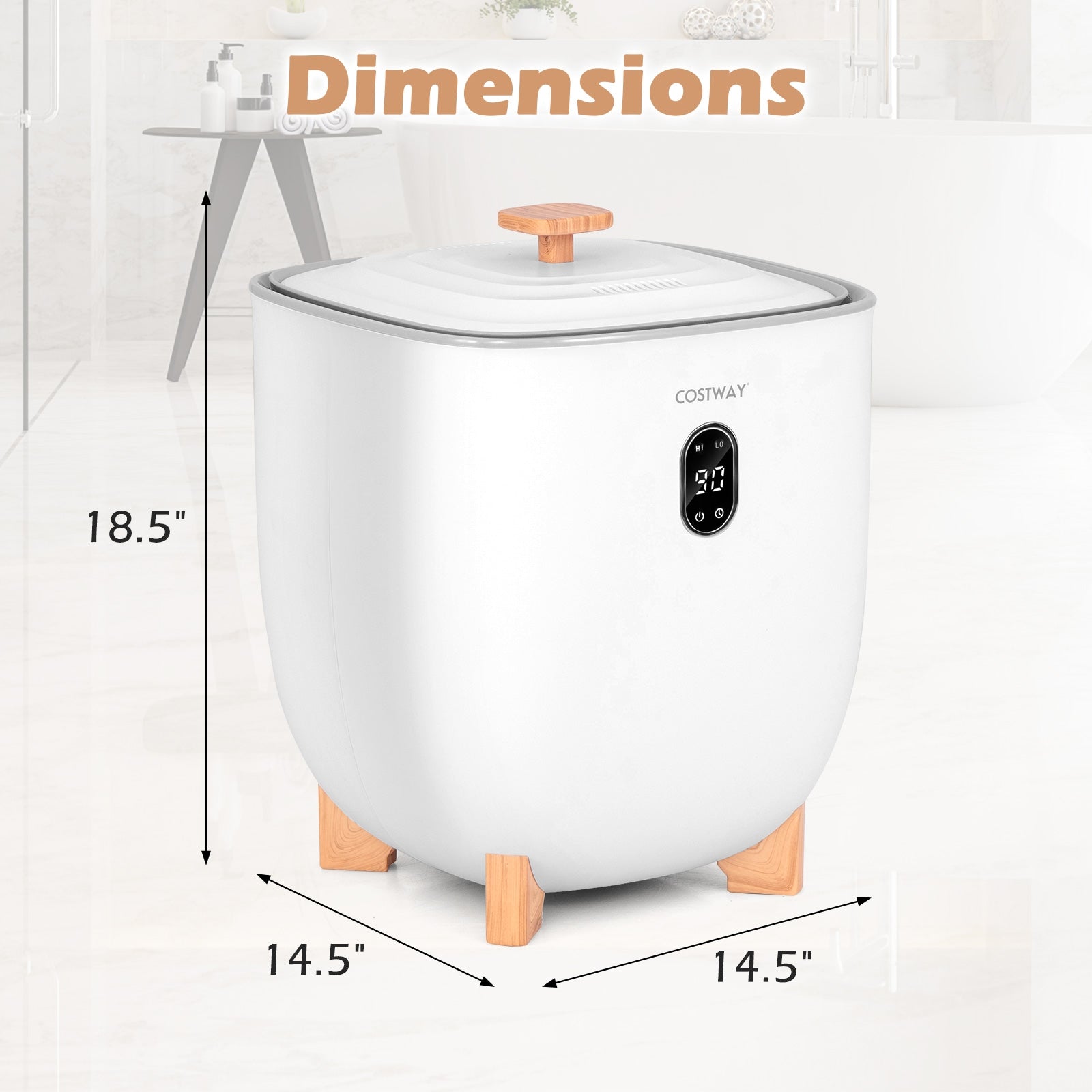 25L Towel Warmer Bucket with 2 Temperature Settings and Auto Shut Off, White Dryers at Gallery Canada