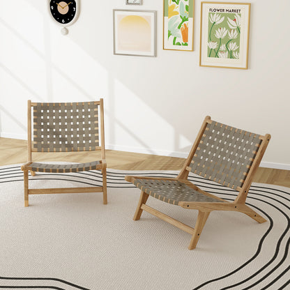 Modern Armless Teak Wood Lounge Chair, Brown Patio Dining Chairs at Gallery Canada