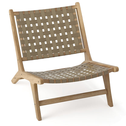 Modern Armless Teak Wood Lounge Chair, Brown Patio Dining Chairs at Gallery Canada
