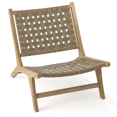 Modern Armless Teak Wood Lounge Chair, Brown