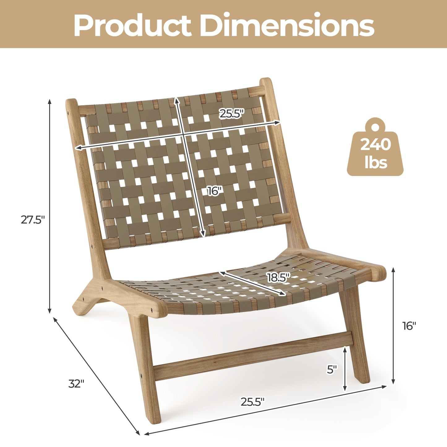 Modern Armless Teak Wood Lounge Chair, Brown Patio Dining Chairs at Gallery Canada
