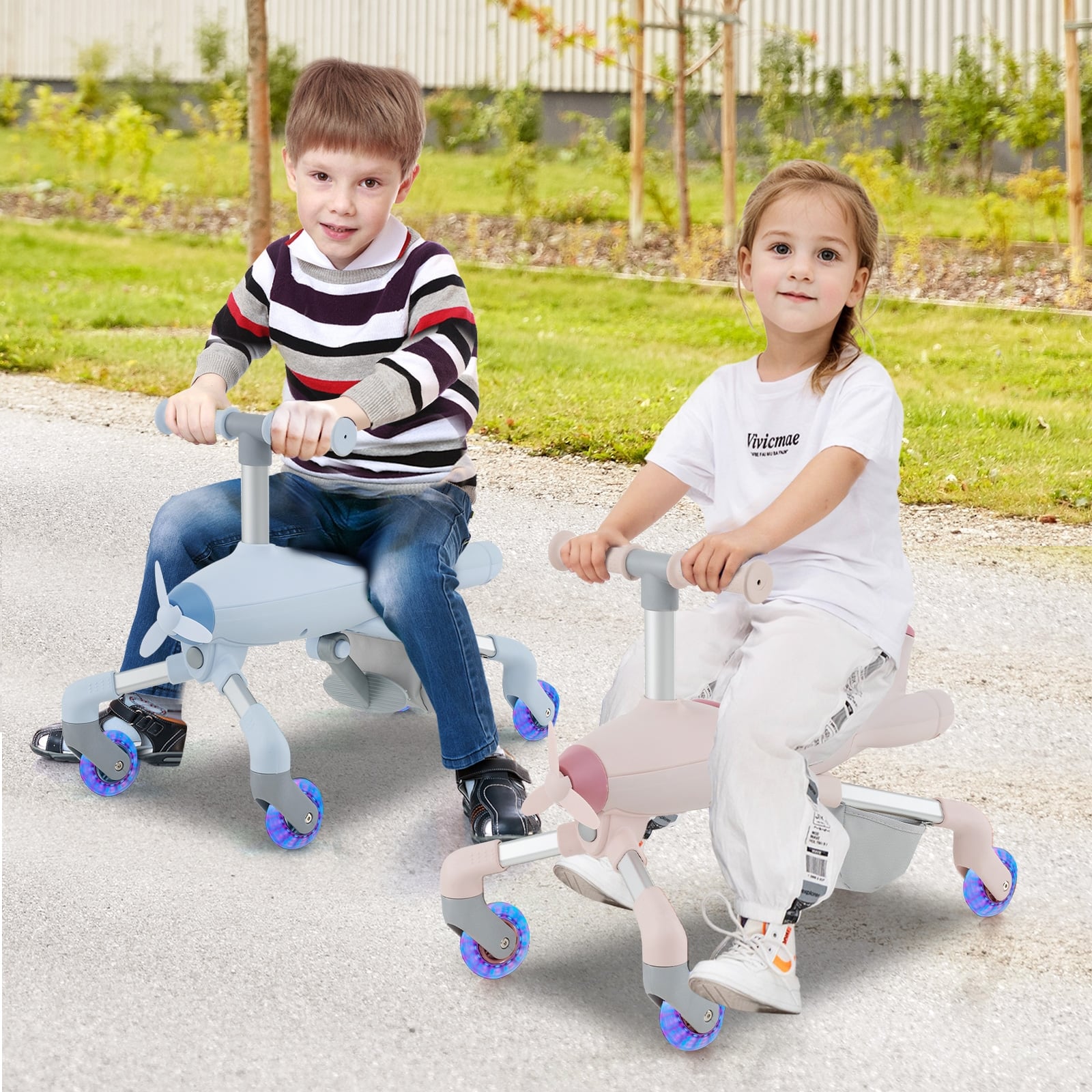 Kids Ride On Push Car, LED Lighted Wheels, Pink Push & Pedal Ride On Toys at Gallery Canada