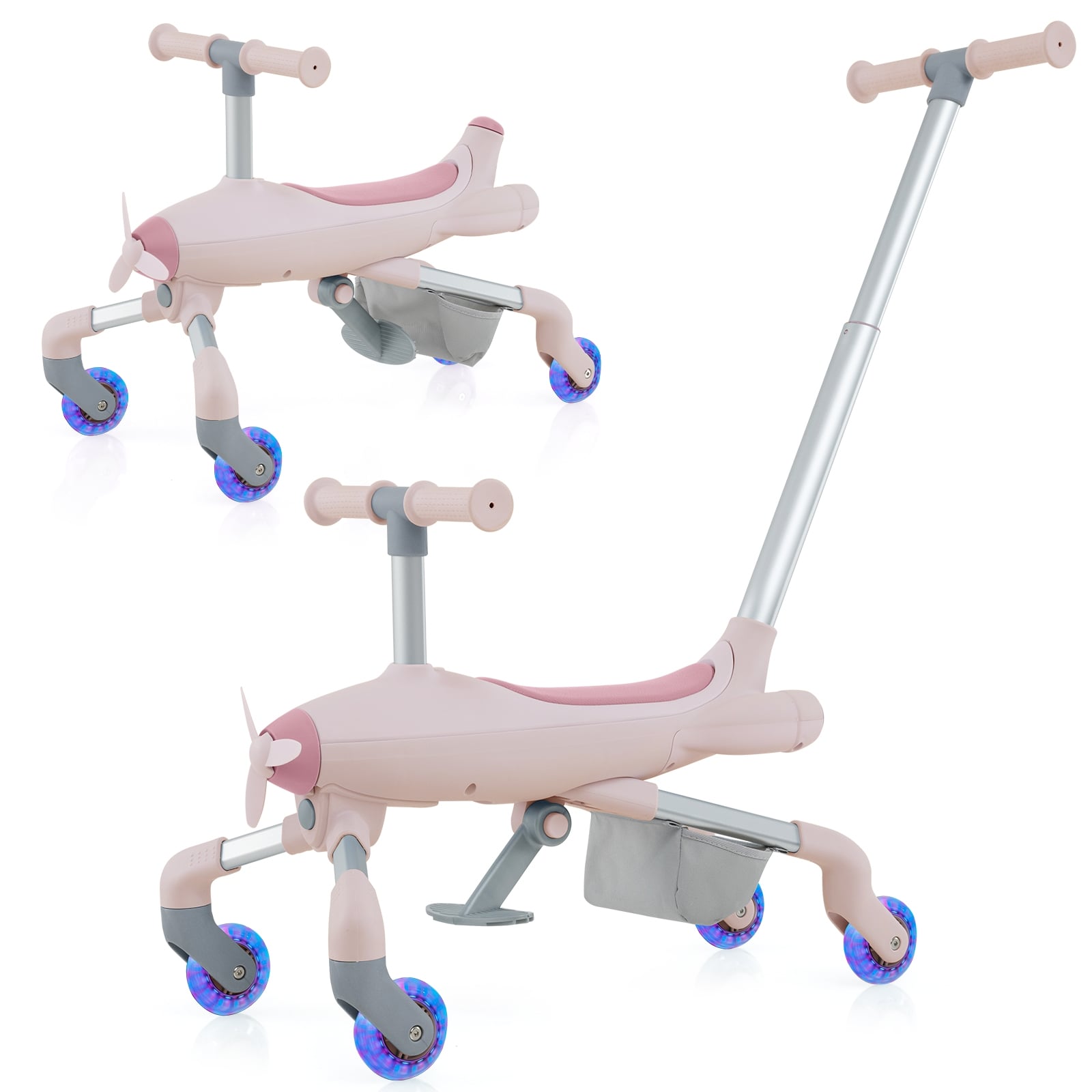 Kids Ride On Push Car, LED Lighted Wheels, Pink Push & Pedal Ride On Toys at Gallery Canada
