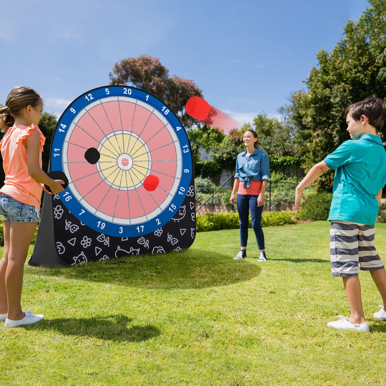 Large Dart Board for Kids with 4 Kick Balls, Black Lawn Games at Gallery Canada