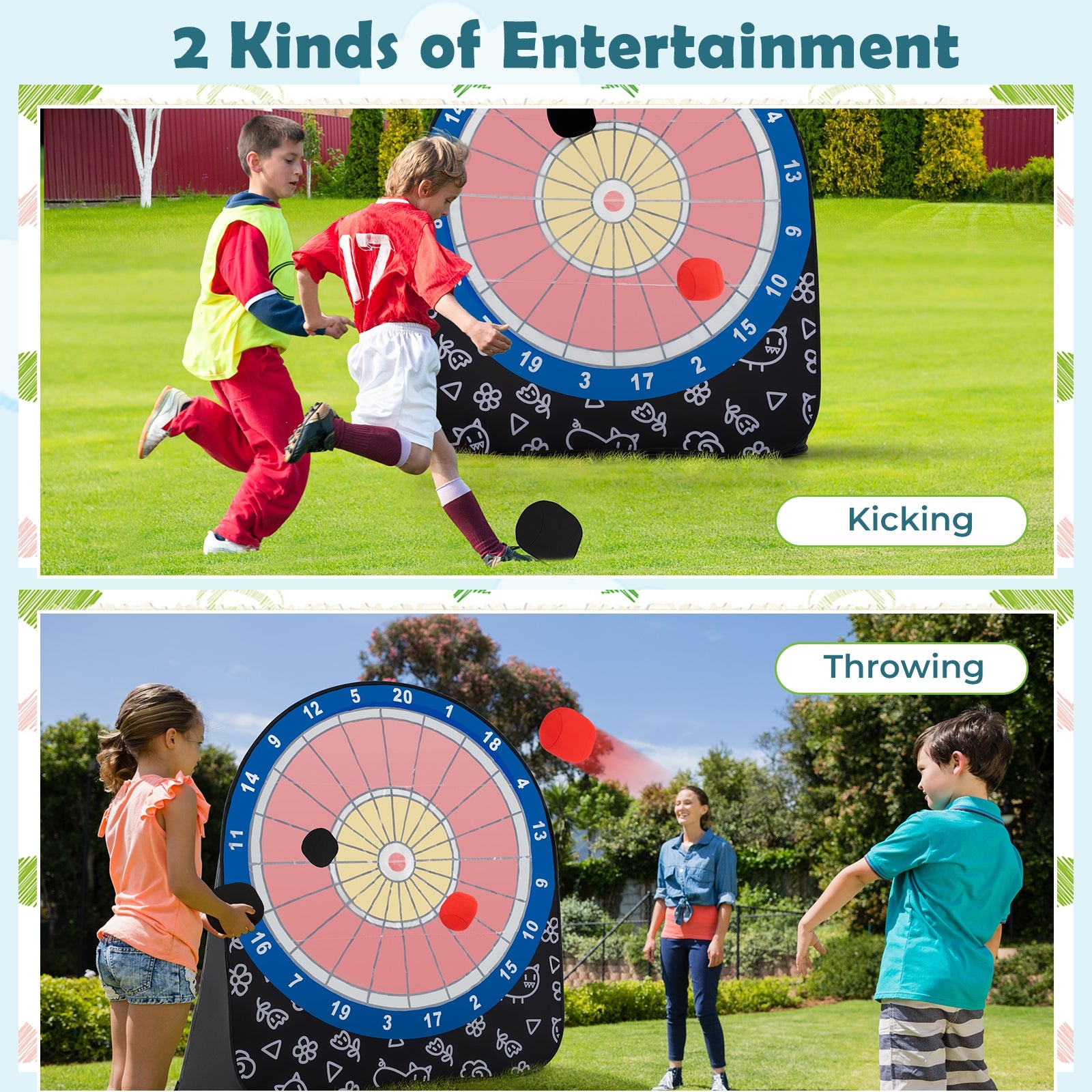 Large Dart Board for Kids with 4 Kick Balls, Black Lawn Games at Gallery Canada