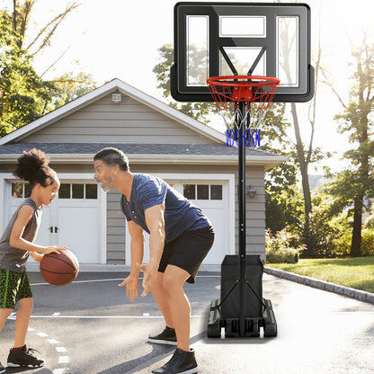 7.9-10 Feet Portable Basketball Hoop System with Sturdy Base and Wheels, Black Sport Equipments at Gallery Canada