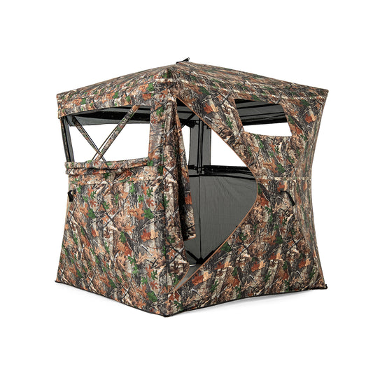 82 Inch Tall Hunting Blind 270° One Way See Through Ground Tent for 3-4 People, Camouflage Tents Camouflage at Gallery Canada