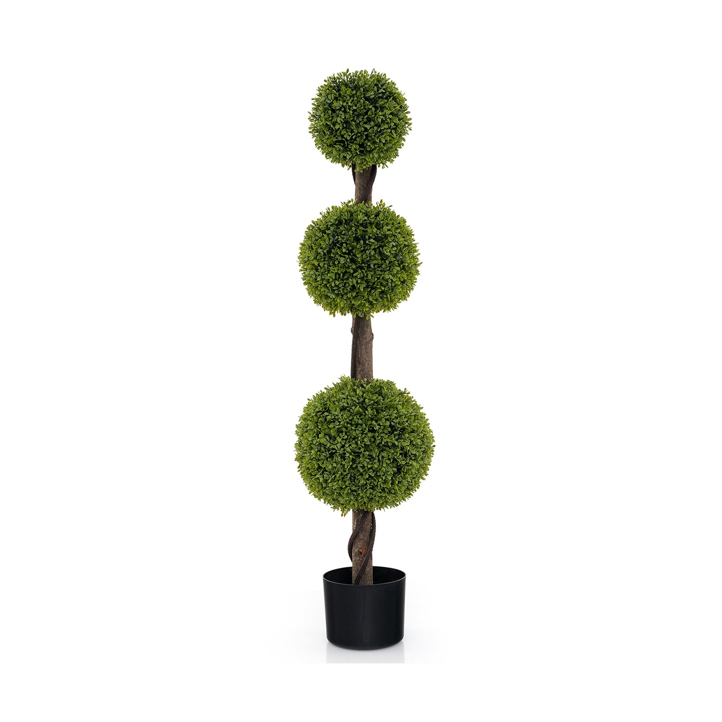 4 FT Artificial Ball Shape Bush Tree with Lush PE leaves and Trunk, Green Faux Plants at Gallery Canada