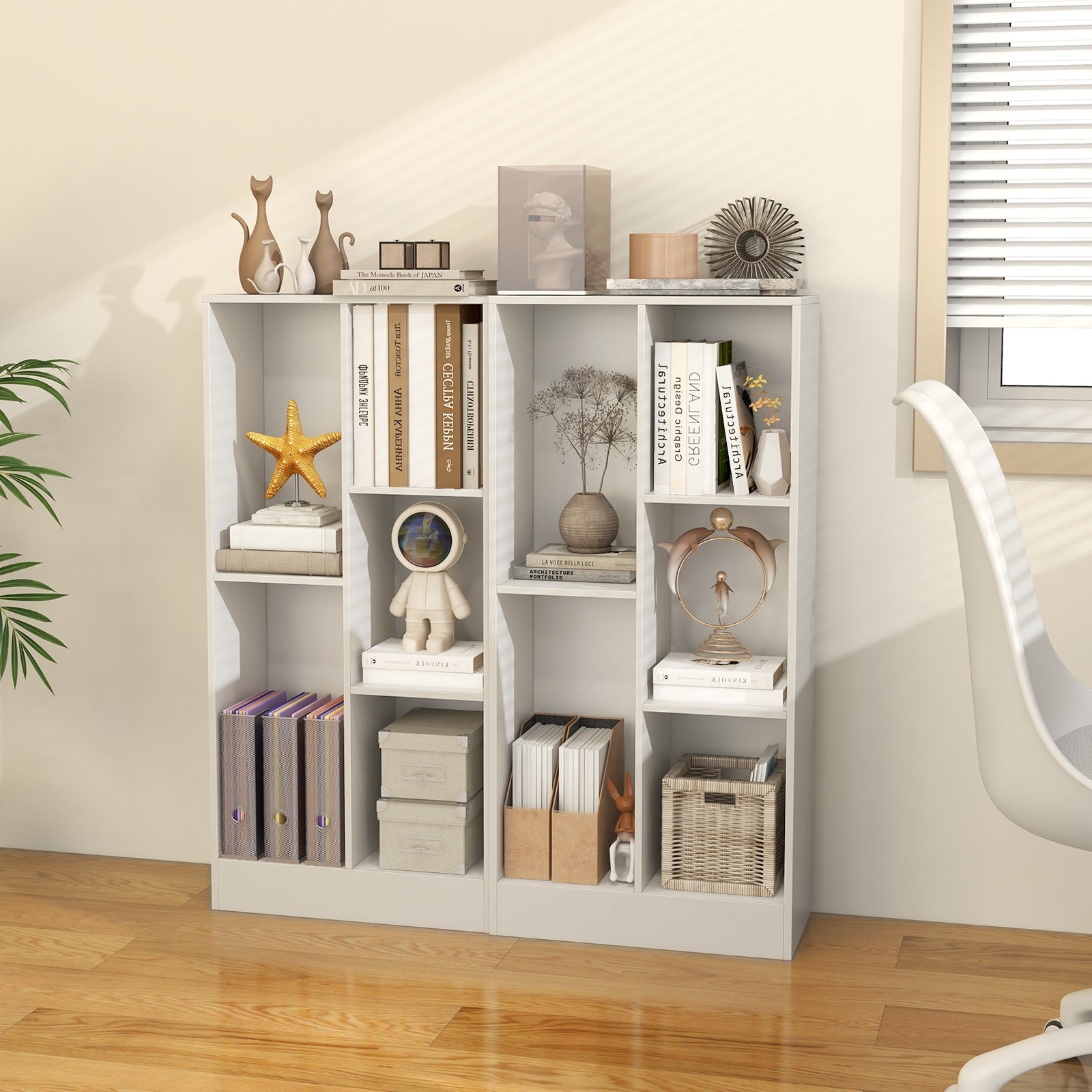 41 Inches 5-Cube Floor Bookcase with 2 Anti-Tipping Kits, White Bookcases at Gallery Canada