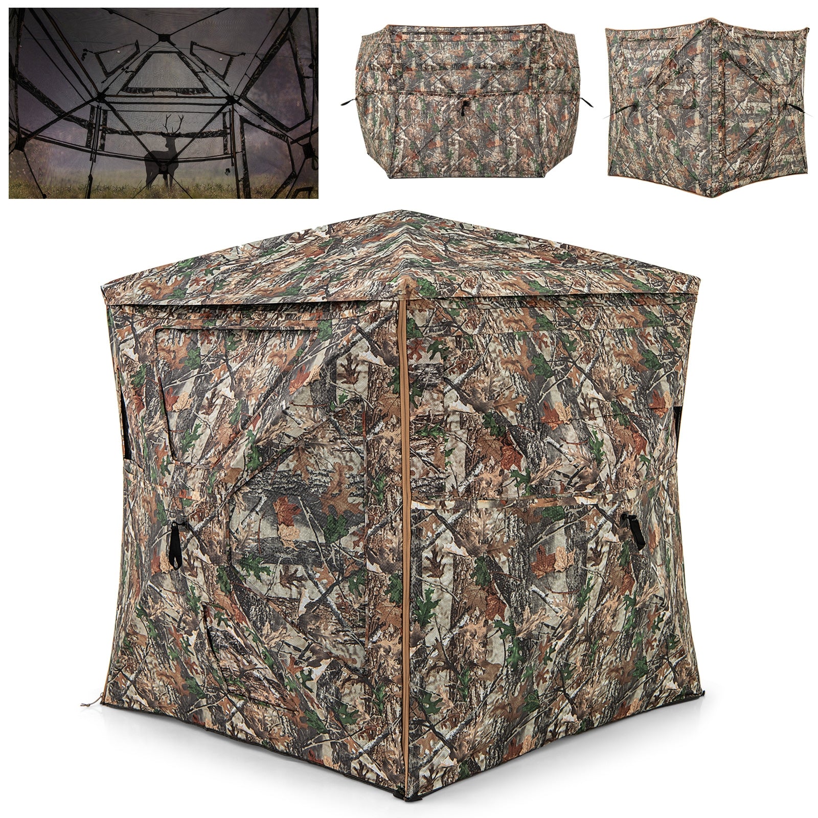 5-IN-1 Detachable Hunting Blind for 2-3 People with Skylight, Camouflage Tents at Gallery Canada