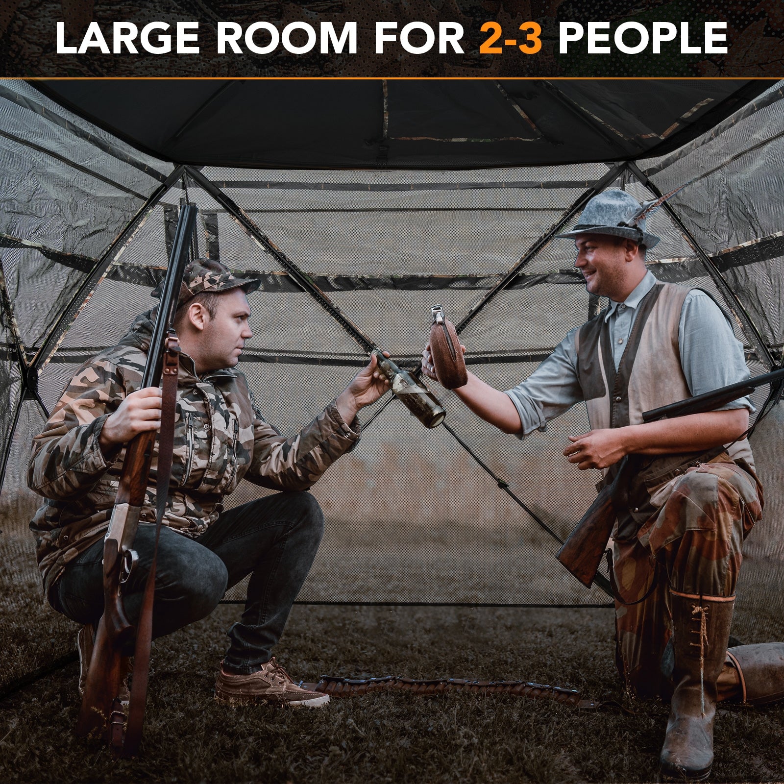 5-IN-1 Detachable Hunting Blind for 2-3 People with Skylight, Camouflage Tents at Gallery Canada