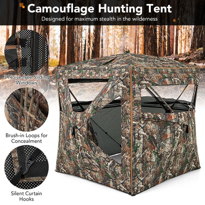 5-IN-1 Detachable Hunting Blind for 2-3 People with Skylight, Camouflage Tents at Gallery Canada