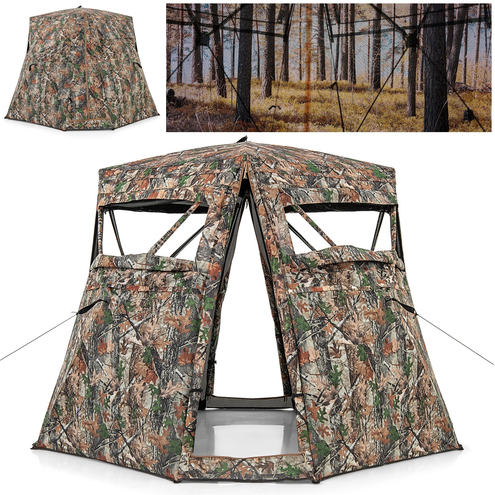 360° One Way See Through Ground Hunting Blind for Deer and Turkey Hunting, Camouflage Tents at Gallery Canada