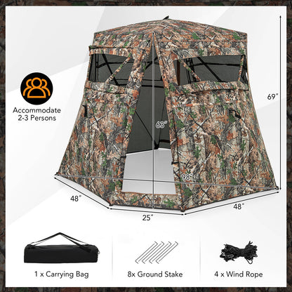 360° One Way See Through Ground Hunting Blind for Deer and Turkey Hunting, Camouflage Tents at Gallery Canada