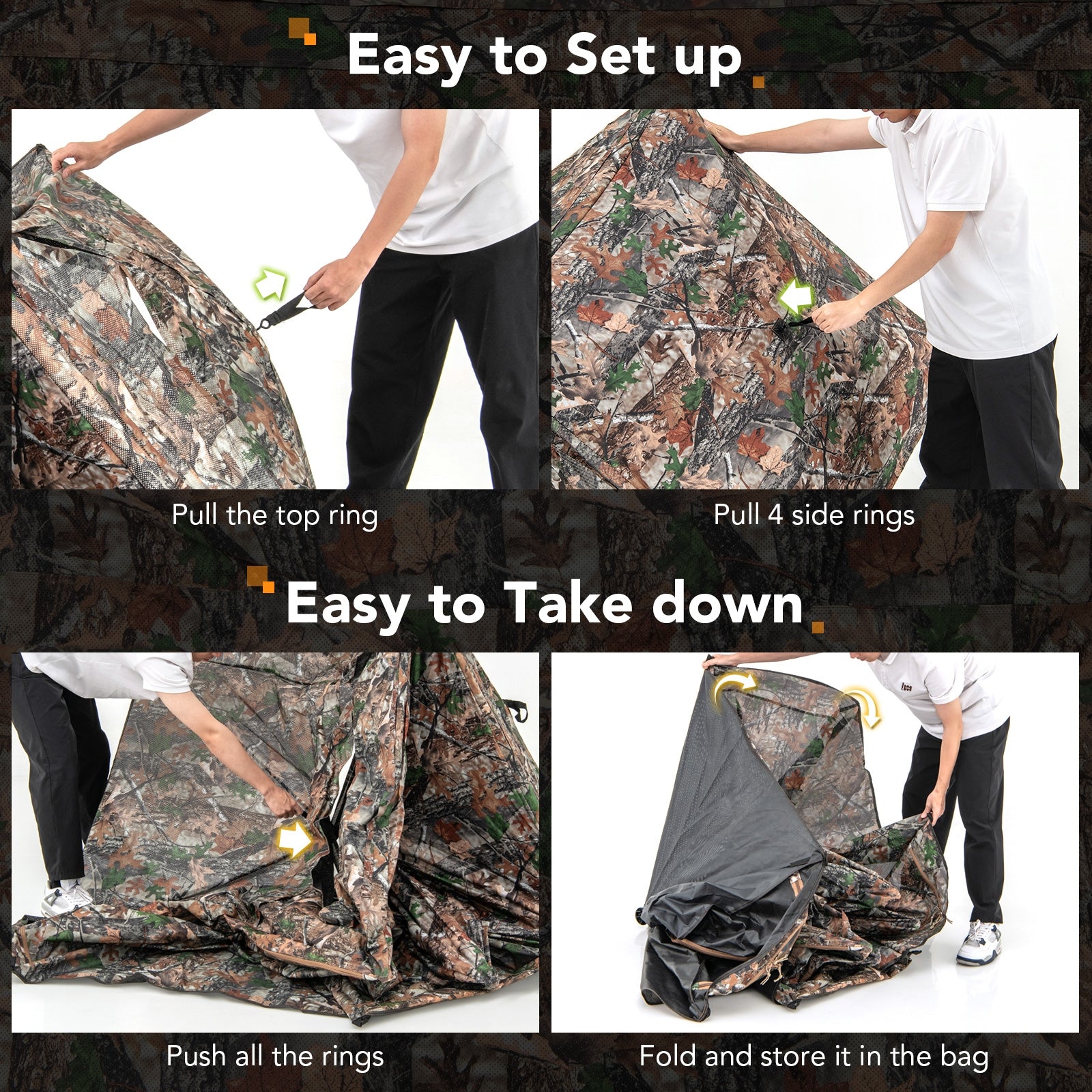 360° One Way See Through Ground Hunting Blind for Deer and Turkey Hunting, Camouflage Tents at Gallery Canada