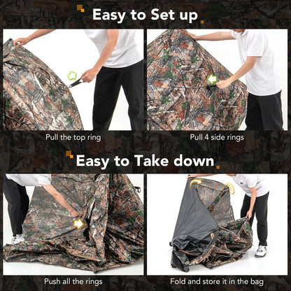 360° One Way See Through Ground Hunting Blind for Deer and Turkey Hunting, Camouflage Tents at Gallery Canada