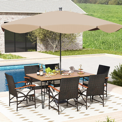 7 Pieces Outdoor Dining Furniture Set for Porch Backyard Garden Poolside Patio Conversation Sets at Gallery Canada